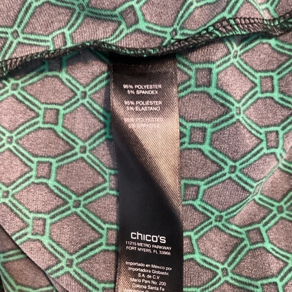 Travelers Collection by Chico's Top Size L Green Print - Picture 7 of 7